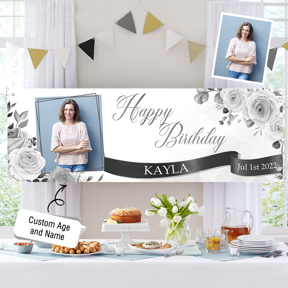 Custom Happy Birthday Banner Personalized Birthday Party Backdrop