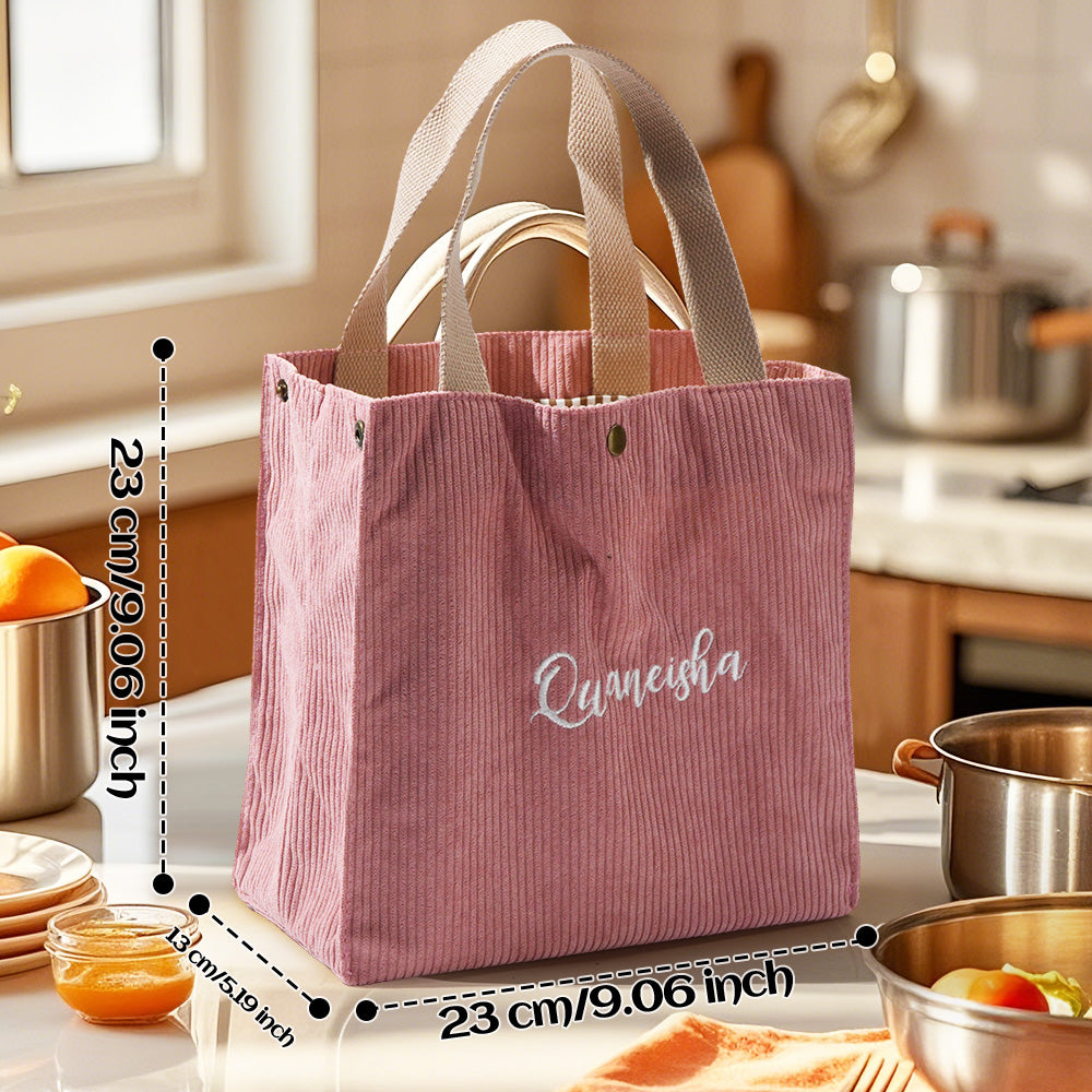 Personalized Lunch Bag Mini Tote Bag with Embroidered Name Gift for Children