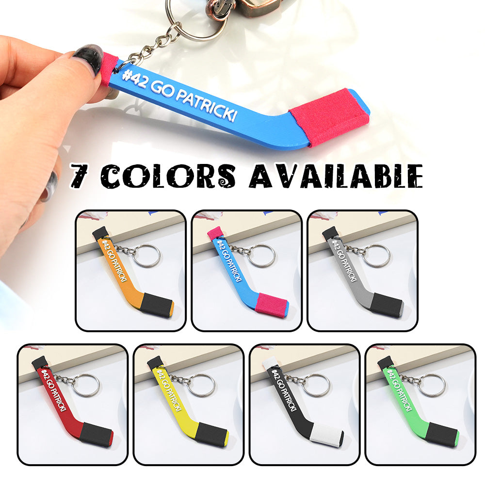 Personalized 3D Printing Tiny Hockey Coach Stick Keepsake Keychain Gift for Hockey Lover