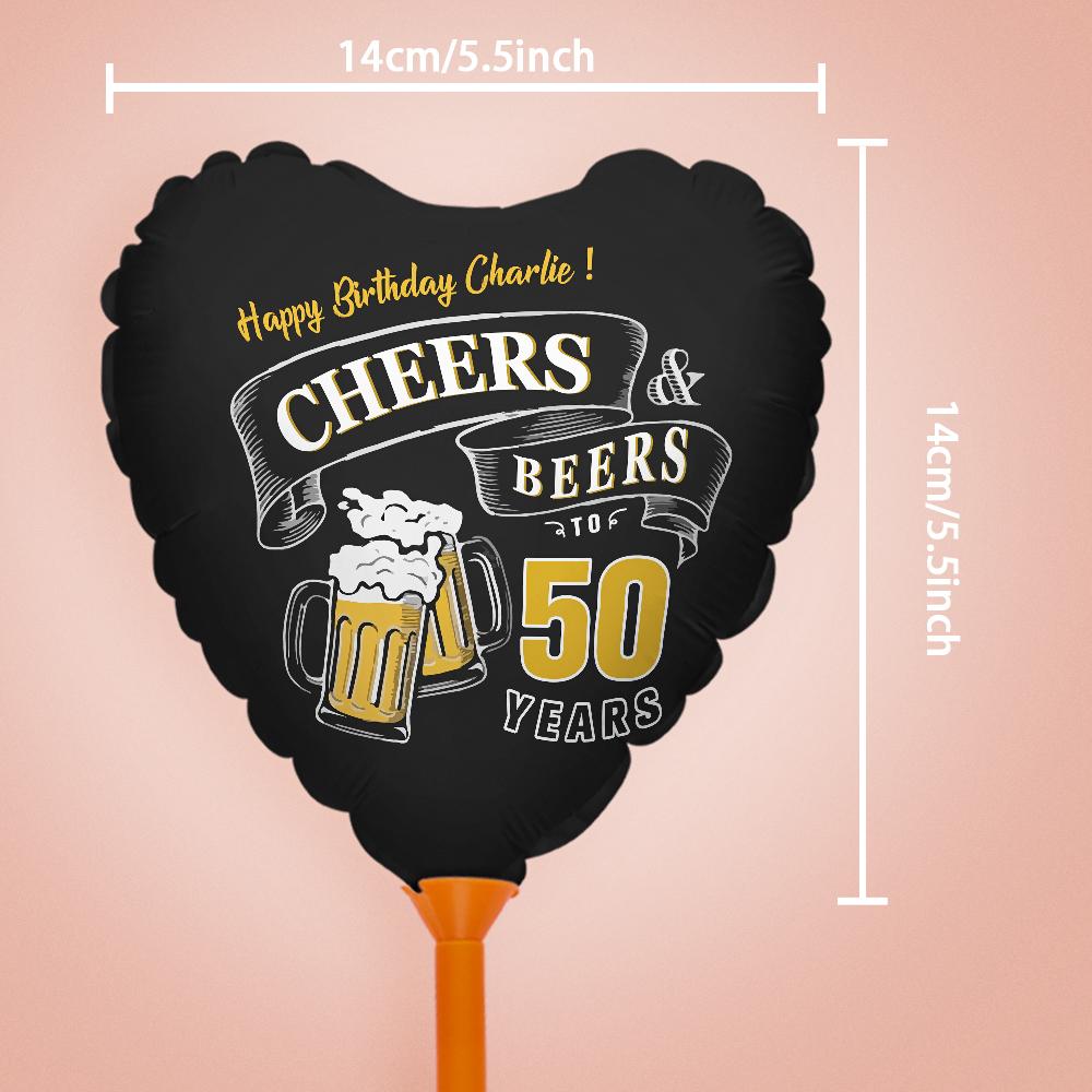 Custom Happy Birthday Balloons Cheers and Beers Balloons for Birthday Party Decoration Supplies