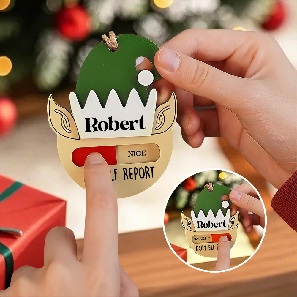 Personalized Daily Elf Report Christmas Ornament with Name Christmas Gift for Kids