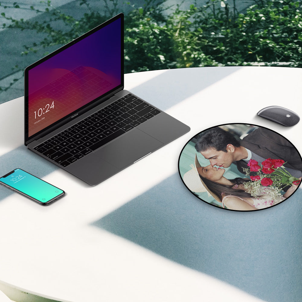 Custom Printed Photo Mouse Mat Round Mouse Pad