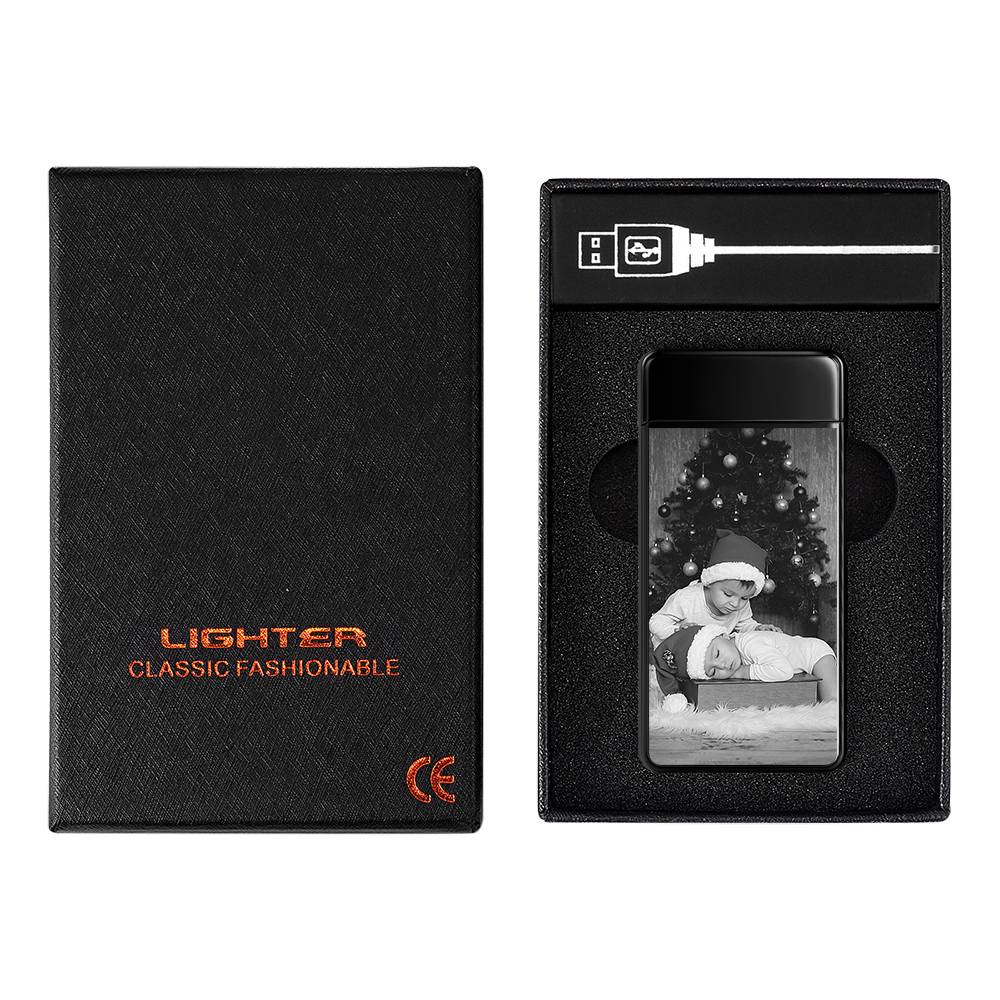 Personalised Black Engraved Photo Lighter