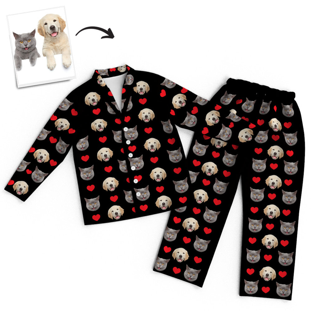 Custom Unisex Long Sleeve Pajamas with Faces