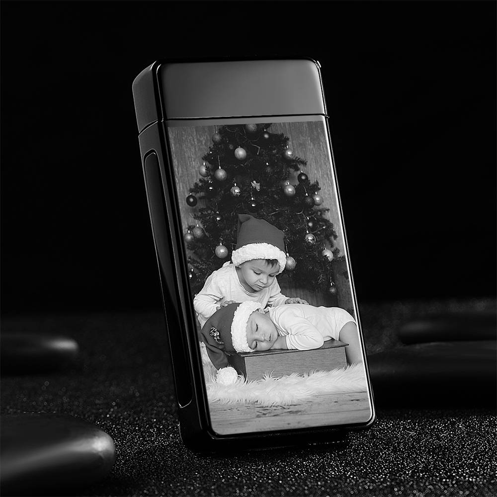 Personalised Black Engraved Photo Lighter