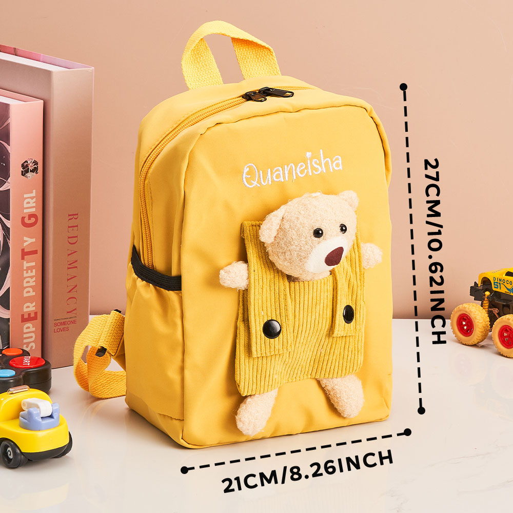 Personalized Name Embroidery Backpack Custom Bear Backpack School Bags Gift for Kids