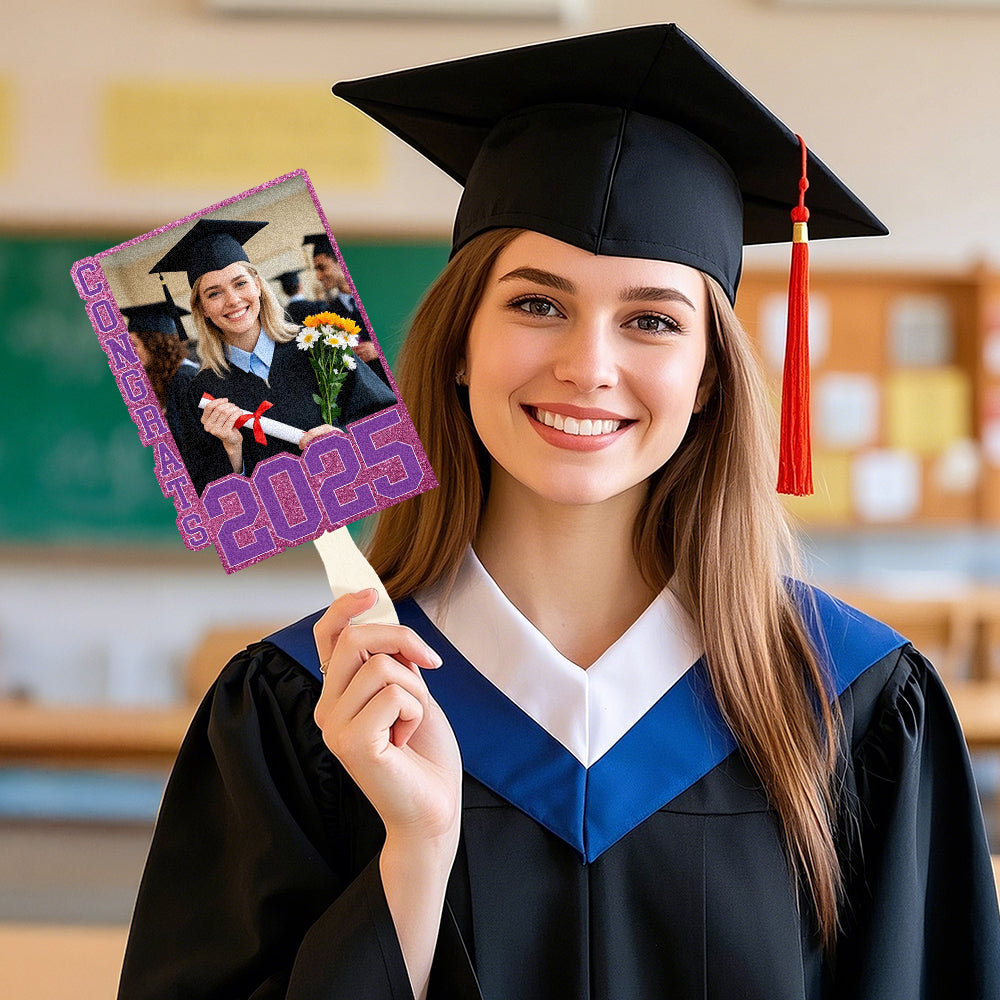 Personalized Graduation Handheld Photo Fan Graduation Party Gift for Class of 2025 Graduates