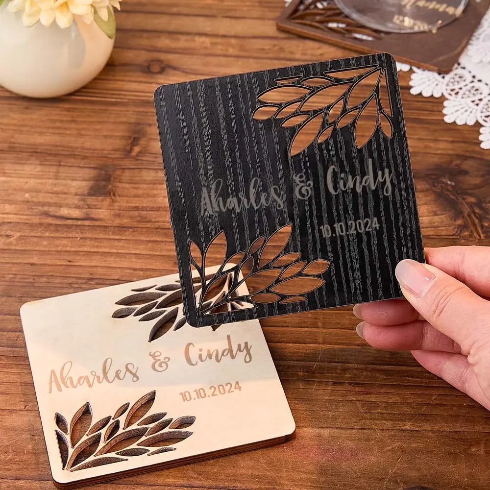 Personalized Wooden Wedding Coaster Wedding Favors for Guests