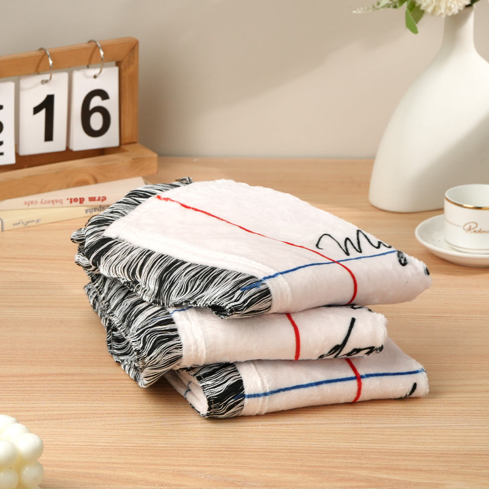 Personalized Hand-Written Printed Letter Blanket Unique Gift for Lover