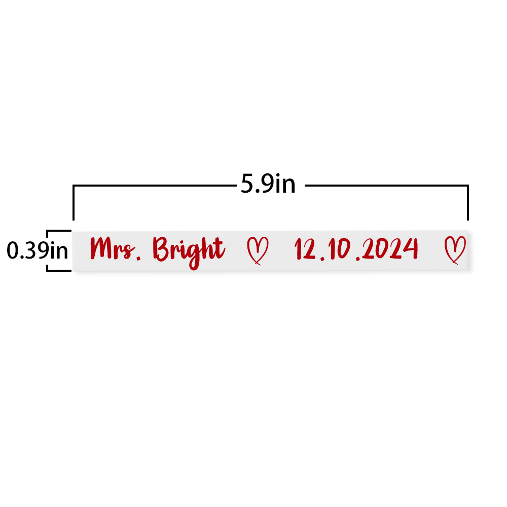 Custom Name & Date Heart Transparent Wedding Shoe Stickers - Personalized Couple's Gift