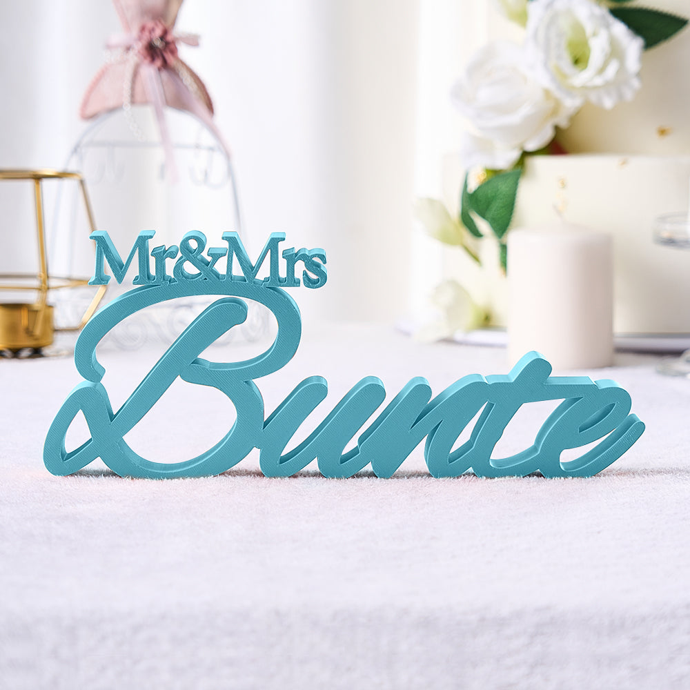 Personalized 3D Print With Your Last Name Mr & Mrs Family Name Wedding Decor Gifts