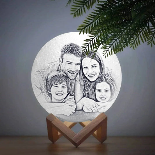 Custom 3D Printed Photo Lunar Light Moon Lamp - Perfect Christmas Gift for Family