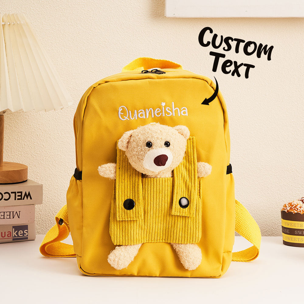 Personalized Name Embroidery Backpack Custom Bear Backpack School Bags Gift for Kids