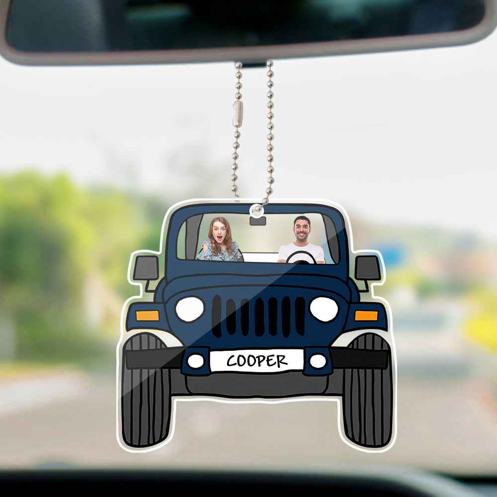 Personalized Off Road Car Photos Hanging Ornament - Signal Sided