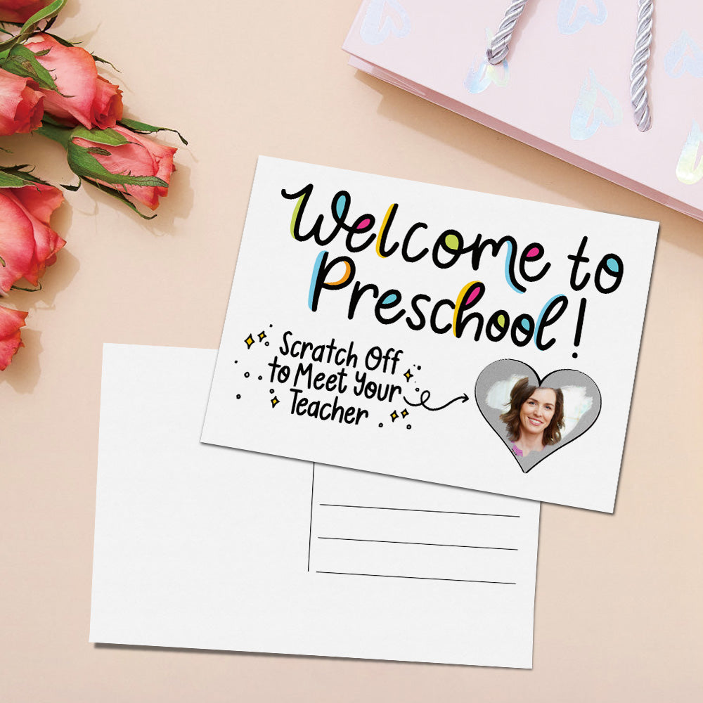 Custom Photo Teacher Reveal Scratch Card Personalized Meet the Teacher Scratch off Card