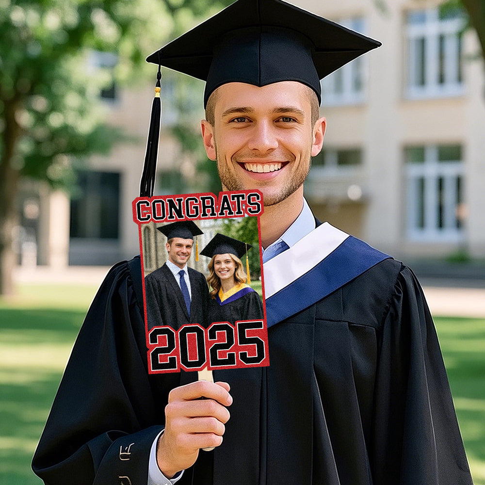 Personalized Graduation Handheld Photo Fan Graduation Party Gift for Class of 2025 Graduates