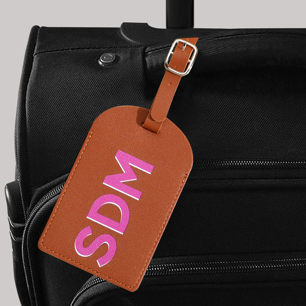 Personalized Shadow Monogram Passport Holder Luggage Tag Set Bridal Party Gift Travel Accessories