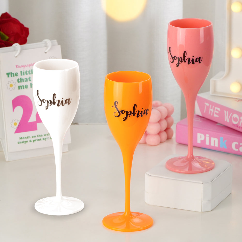 Personalized Champagne Toasting Flutes Birthday Bachelorette Bridal Party Favors Gift for Her