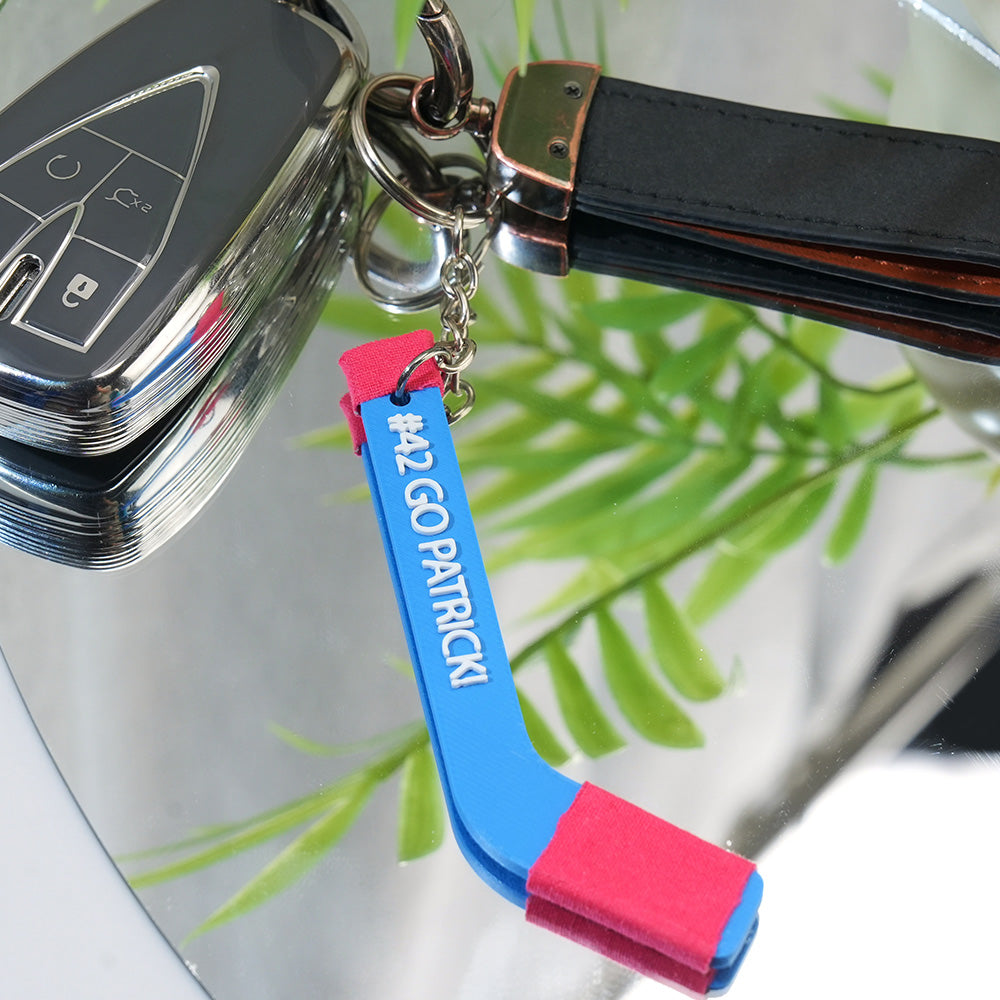 Personalized 3D Printing Tiny Hockey Coach Stick Keepsake Keychain Gift for Hockey Lover