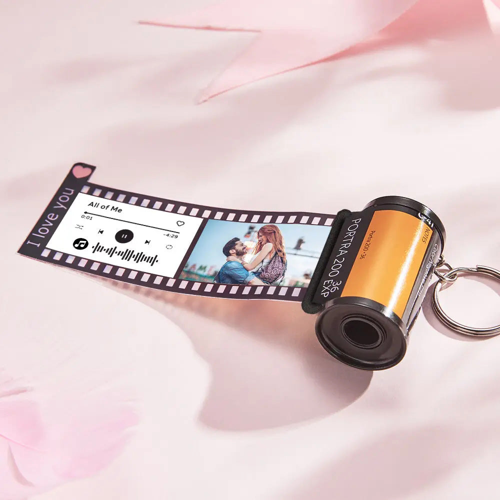 Anniversary Gifts Custom Text For The Film Roll Keychain Personalized Picture Camera Roll Keychain with Reel Album Customized