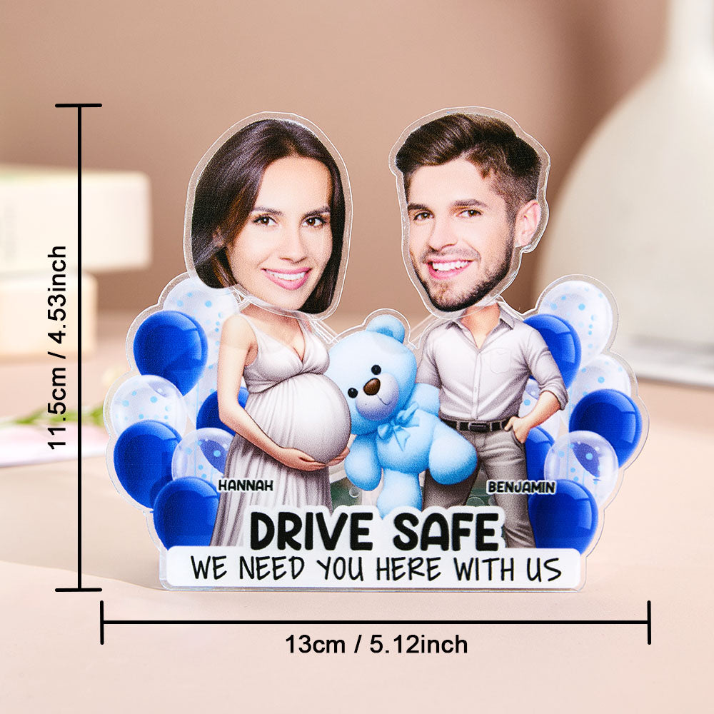 Personalized Face Drive Safe Couple Shaking Head Standee Gift for Couple