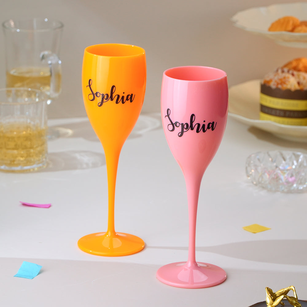 Personalized Champagne Toasting Flutes Birthday Bachelorette Bridal Party Favors Gift for Her