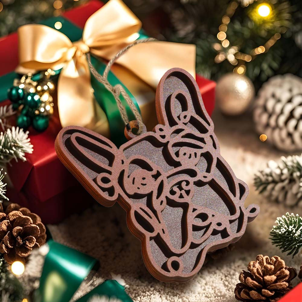 Personalized Line Art Dog Christmas Ornament Christmas Gift for Dog Lover