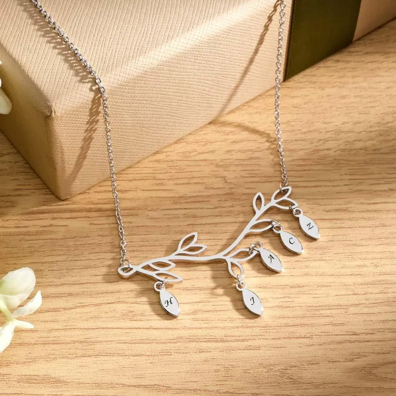 Custom Engraved Necklace Tree Optional Quantity Pendant Trendy Wedding Gifts For Her