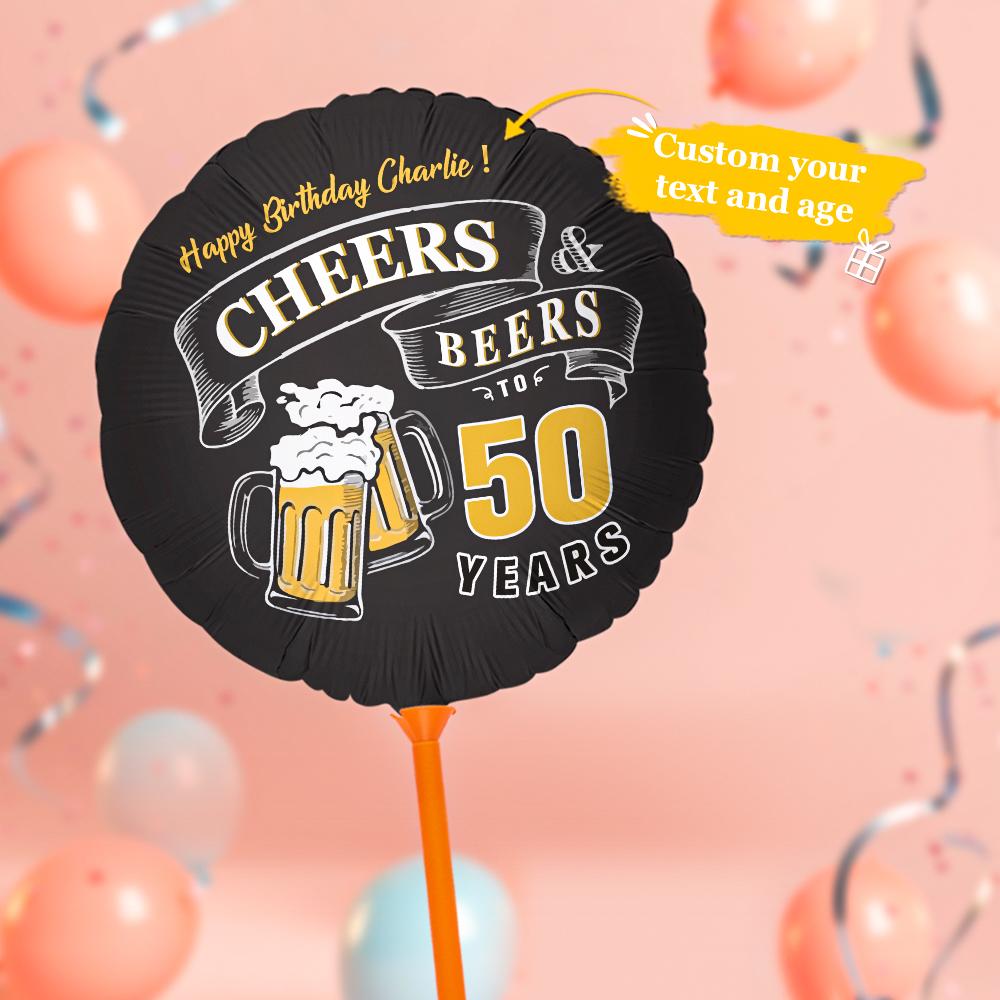 Custom Happy Birthday Balloons Cheers and Beers Balloons for Birthday Party Decoration Supplies