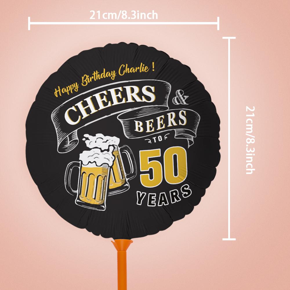 Custom Happy Birthday Balloons Cheers and Beers Balloons for Birthday Party Decoration Supplies