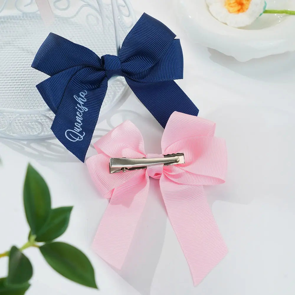 Personalized Hair Bow Clip Girls Back To School Wedding Flower Girl Gift