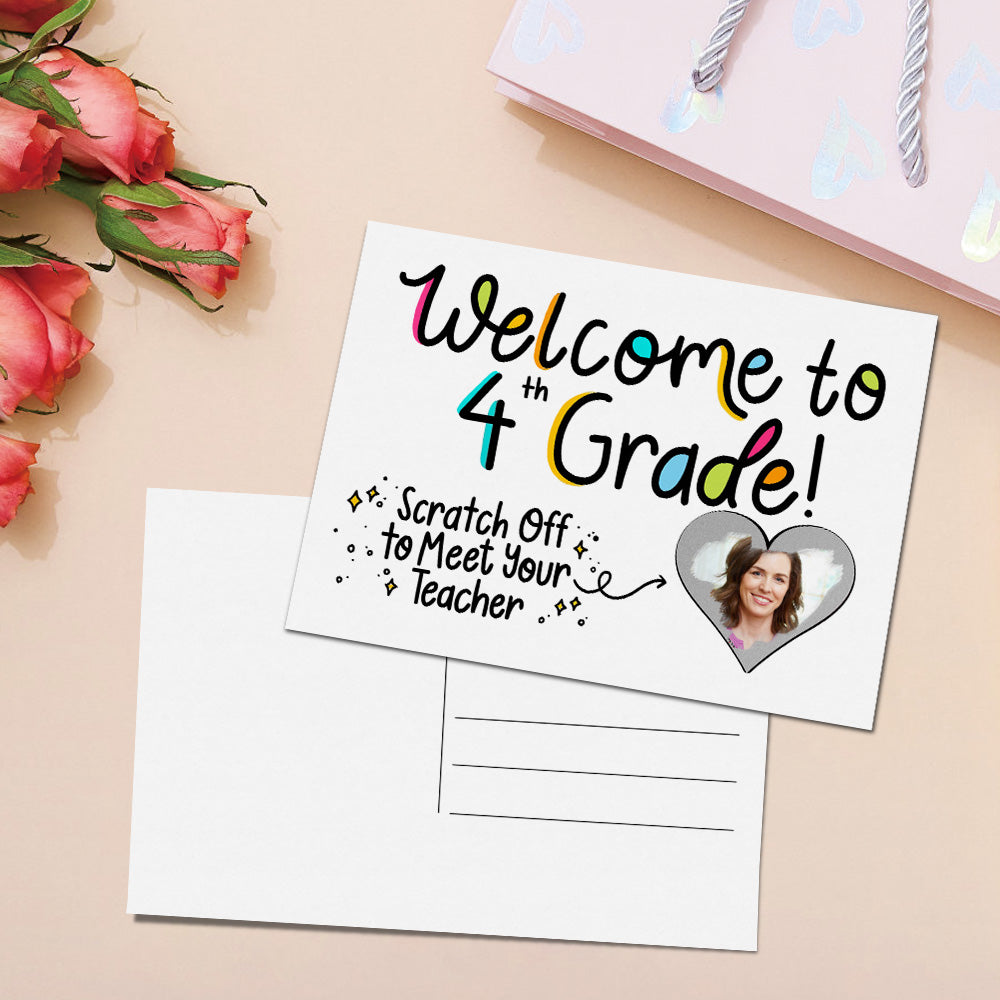 Custom Photo Teacher Reveal Scratch Card Personalized Meet the Teacher Scratch off Card