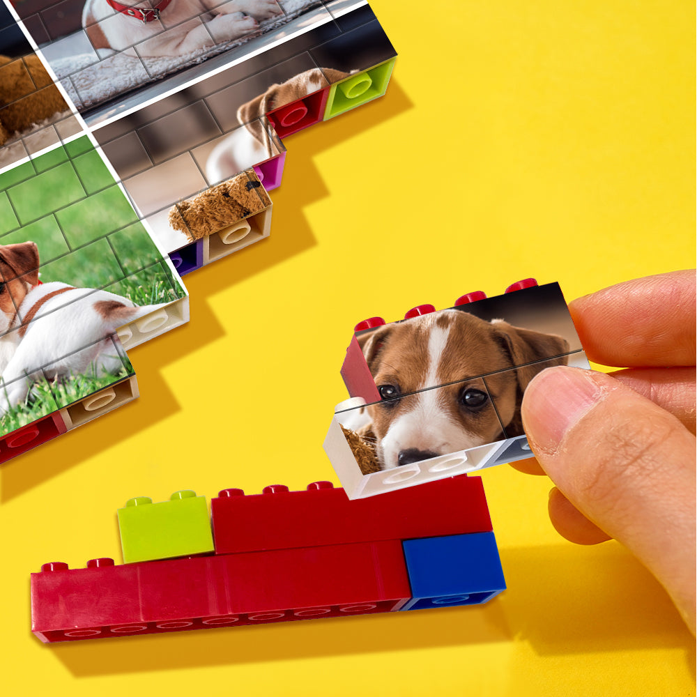 Personalized Collage Block Puzzle Custom Colors Building Brick