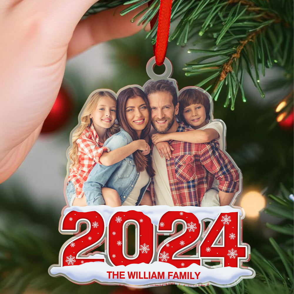 Custom Photo Christmas Ornament 2024 Acrylic Ornament Christmas Gift for Family or Friend