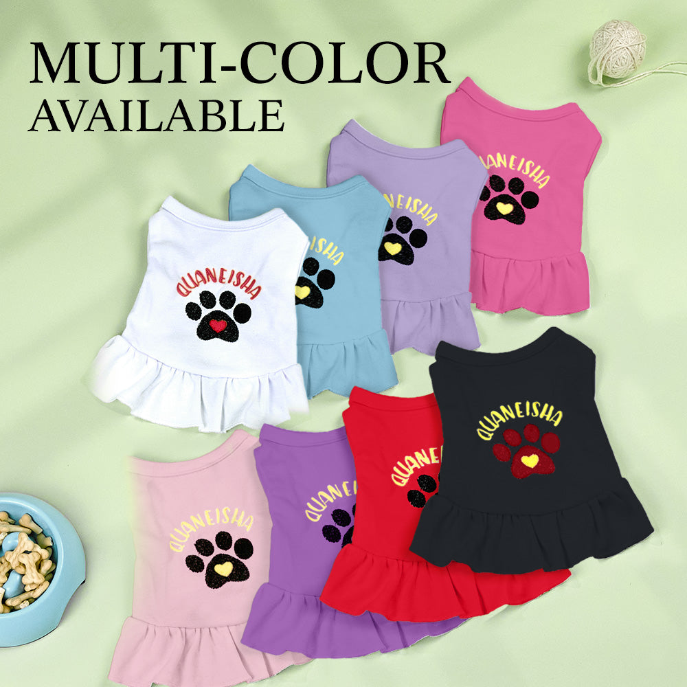 Personalized Dog & Cat Dresses Fun Embroidery Design with Pet Name Gift for Pet Lover