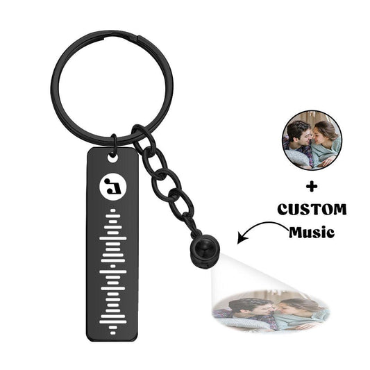 Custom Projection Music Code Keychain Metal Keychain Creative Keychain Gift