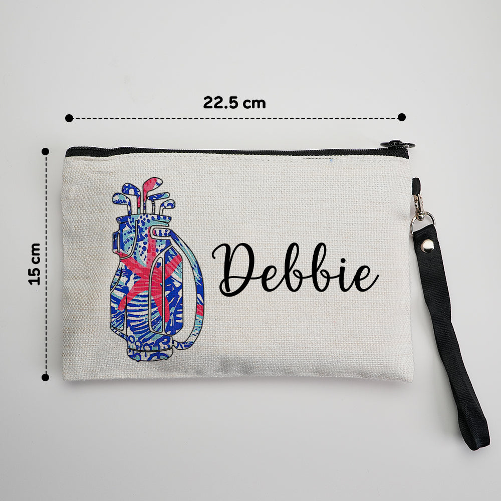 Custom Name Golf Bag Design Canvas Makeup Bag - Personalized and Stylish