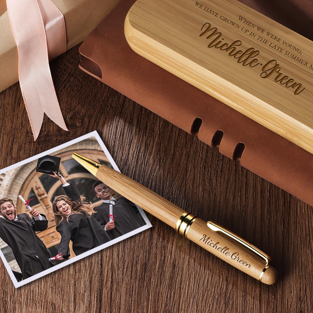 Personalized Wood Pen Set Engraved Pet With Wooden Case