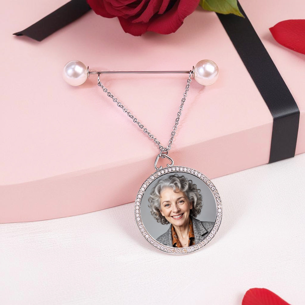 Personalized Pearls Bouquet Charm Brooch Pin Anniversary Wedding Gift for Bride