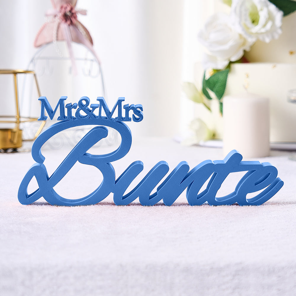 Personalized 3D Print With Your Last Name Mr & Mrs Family Name Wedding Decor Gifts