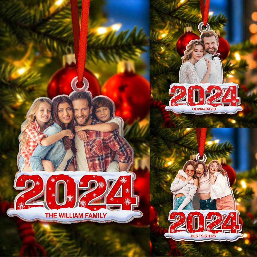 Custom Photo Christmas Ornament 2024 Acrylic Ornament Christmas Gift for Family or Friend