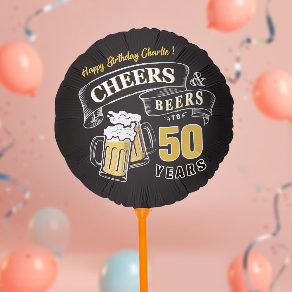 Custom Happy Birthday Balloons Cheers and Beers Balloons for Birthday Party Decoration Supplies