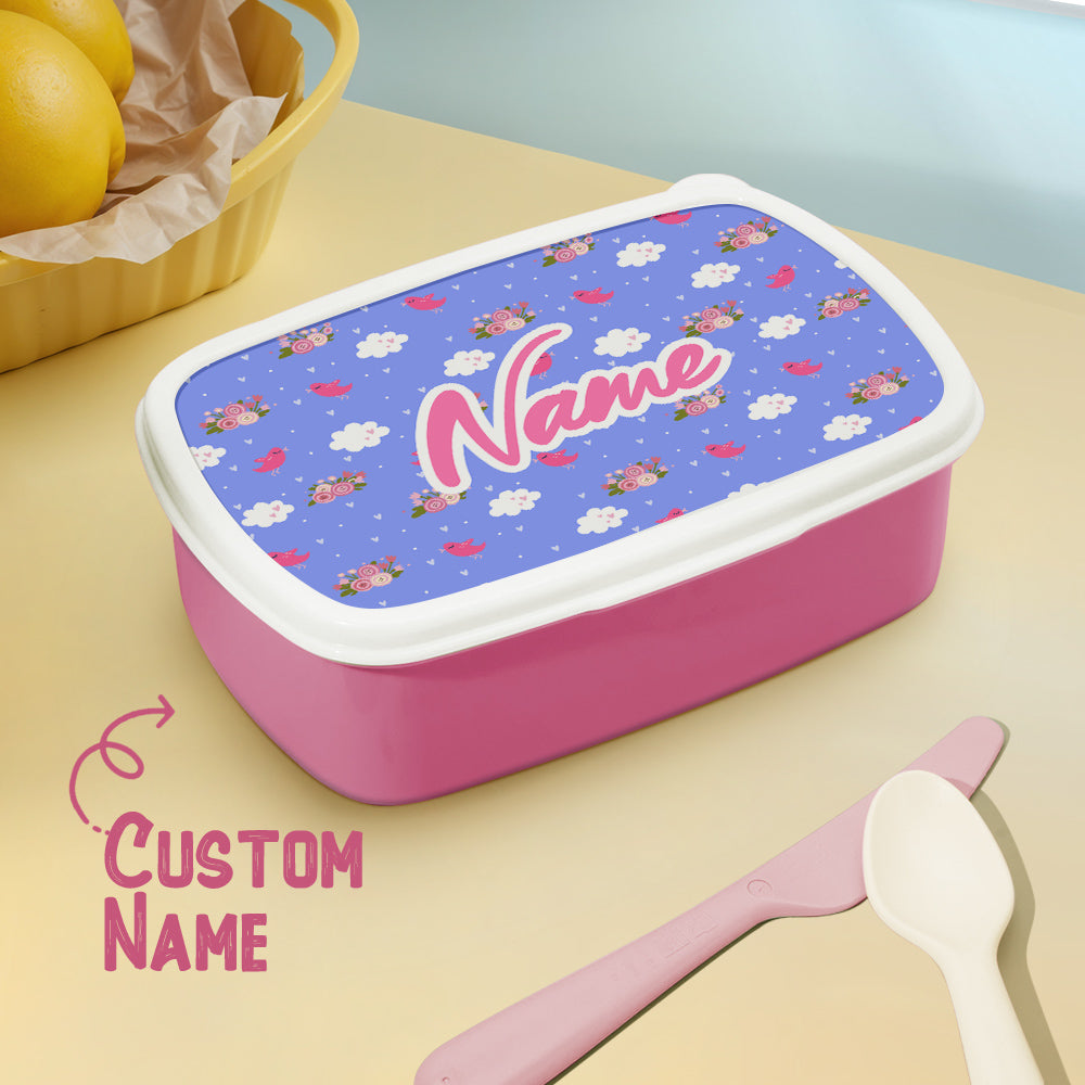 Personalized Name Lunch Box Cute Cartoon Printing Lunch Box Birthday Gift for Kids