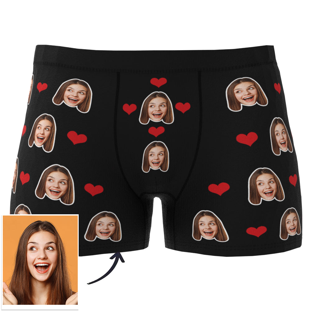 Custom Heart Face Boxer Briefs Men's Underwear