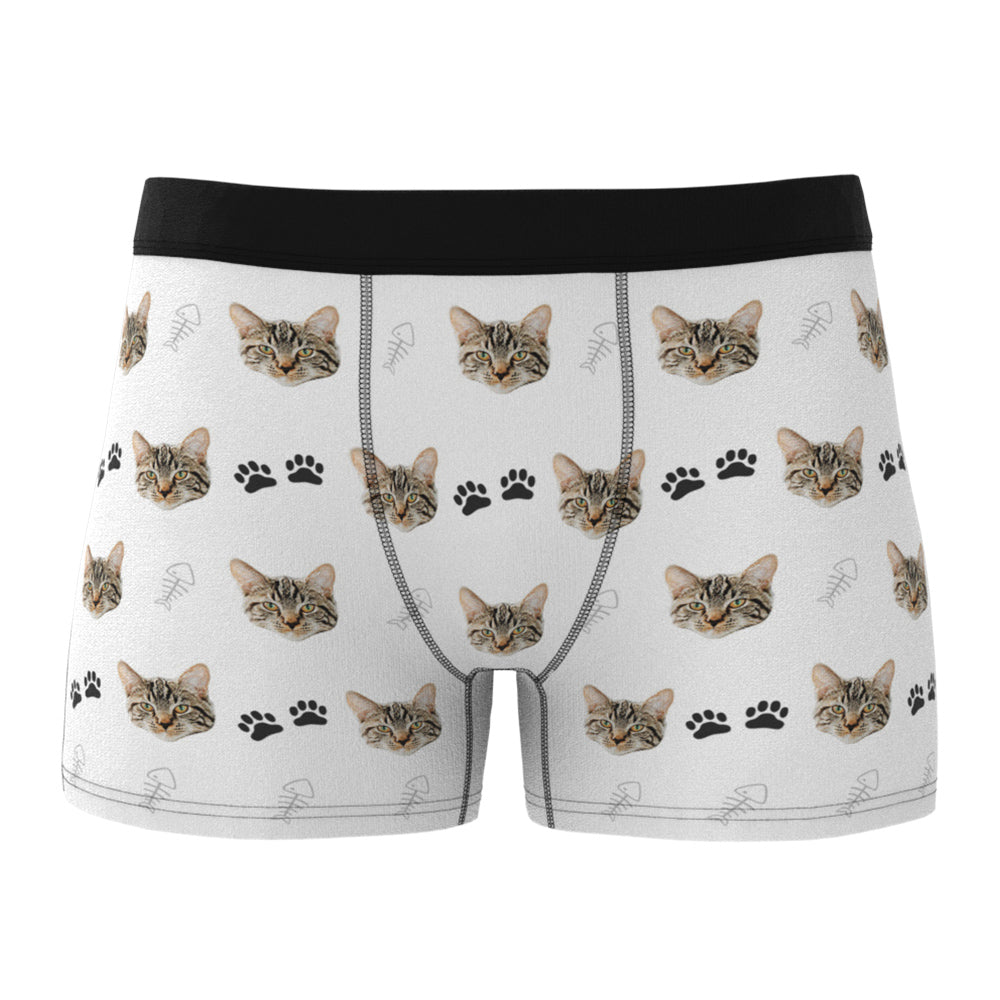 Custom Cat Face Boxer Shorts Men's Boxer Briefs