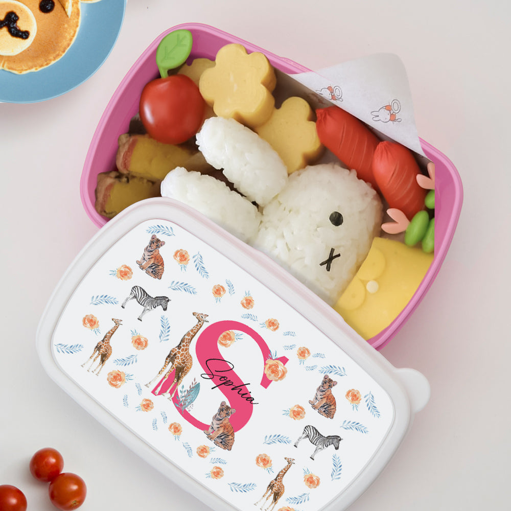 Personalized Cute Animals Lunch Box with Name Lunch Box Birthday Gift for Kids