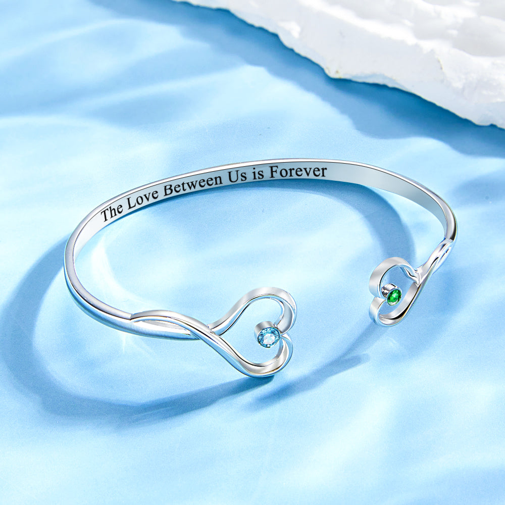 Custom Double Birthstone Mother & Daughter Bracelet Romantic Couple Gift