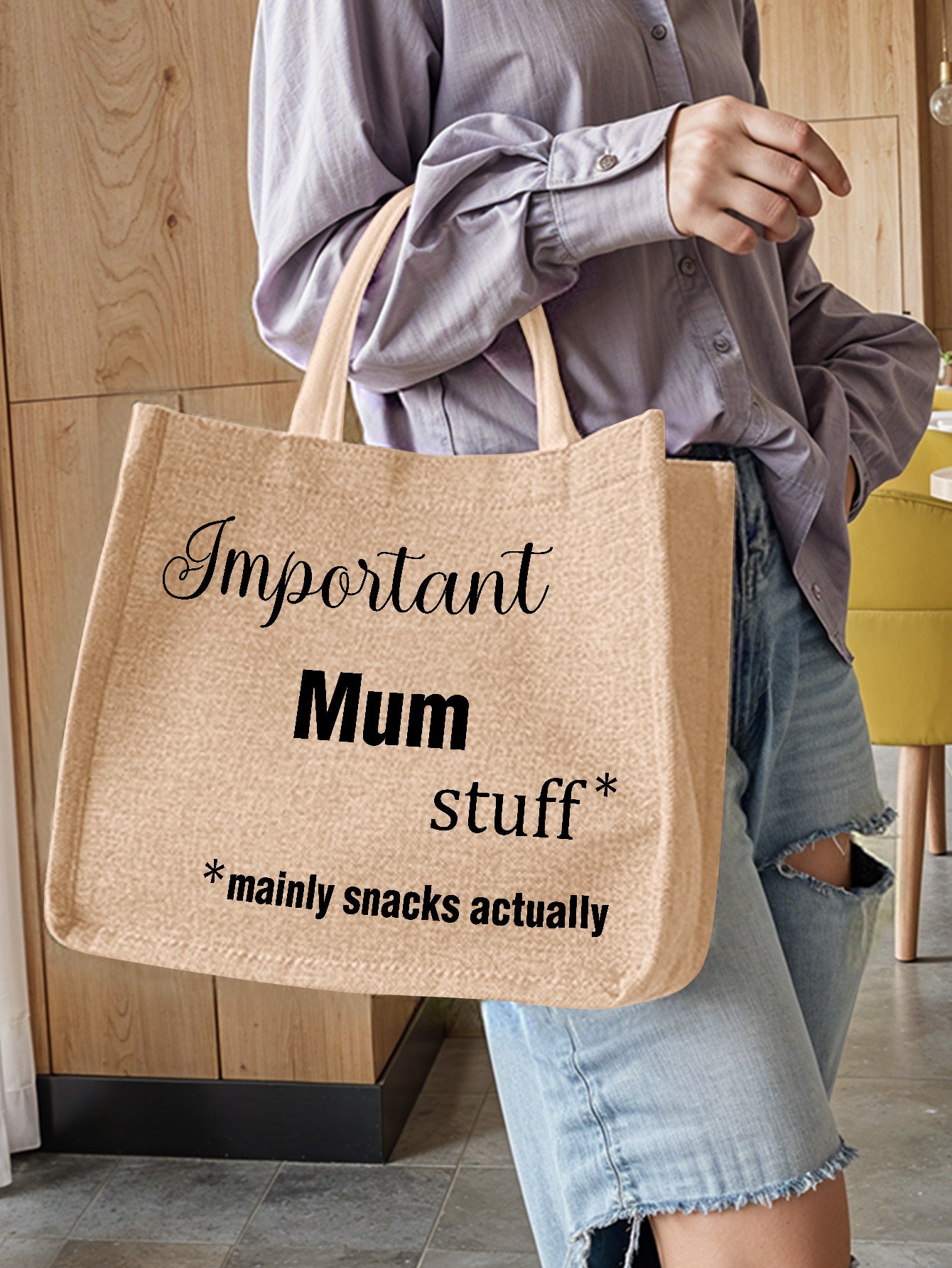 Custom Engraved Jute Tote Bag - Perfect Mother's Day & Thanksgiving Gift