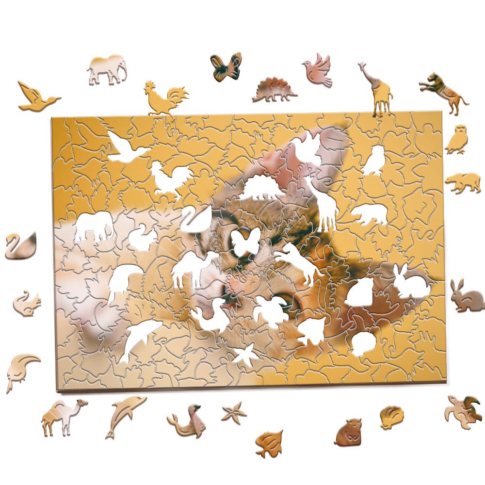 Personalized Animal Wood Puzzle Custom Jigsaw Puzzle with 1-4 Photos