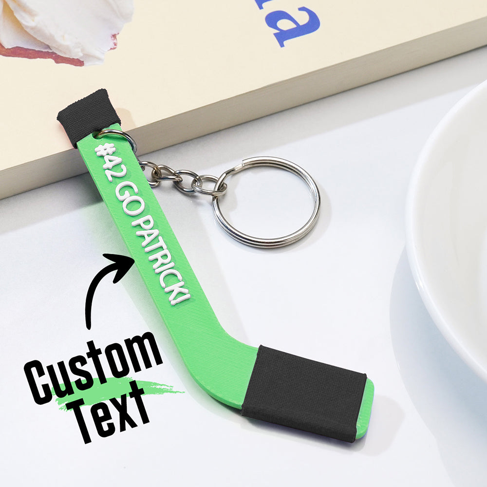 Personalized 3D Printing Tiny Hockey Coach Stick Keepsake Keychain Gift for Hockey Lover